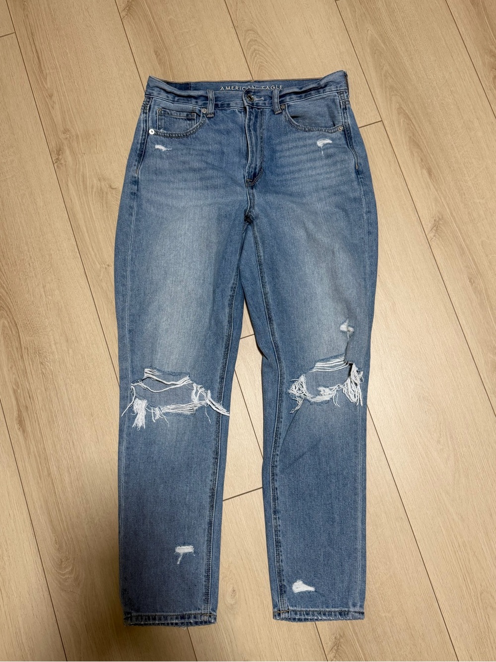 American Eagle Outfitters Medium Blue Ripped Boyfriend Jeans